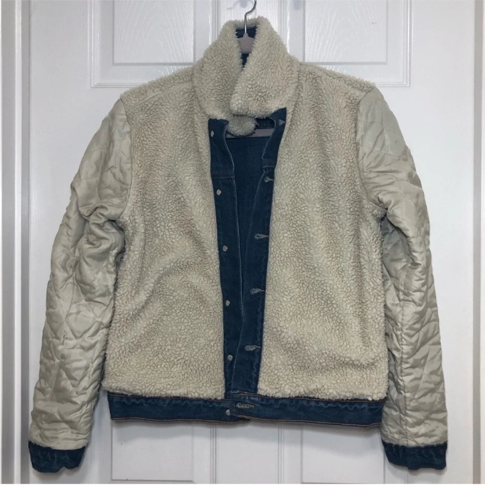 Gap Women's Sherpa-Lined Denim Jacket Medium Wash Jean Jacket S_6